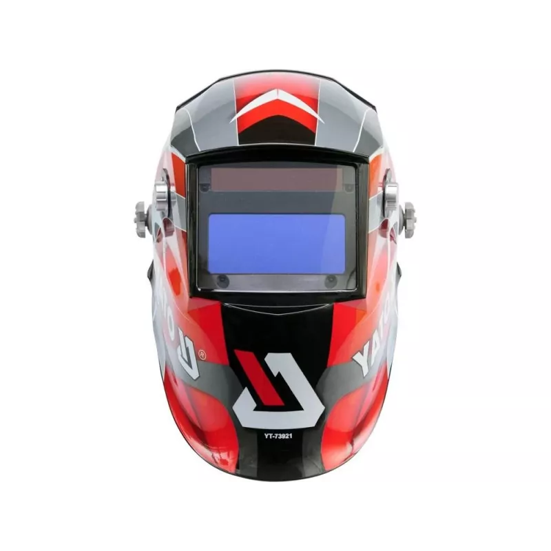 Schweißhelm YATO YT-73921 mit automatisch verdunkelndem Filter, Schutzstufe 9–13, PC-Gehäuse, Sichtfeld 4,3×9,8 cm, Batterie 3V