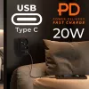 Power Splitter MACLEAN MCE249 F/B – 2 AC-Steckdosen (16A + 6A) mit 2×USB-A und 2×USB-C PD 20W, EU-Stecker, schwarz