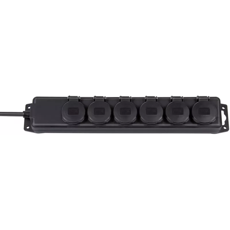 Steckdosenleiste IP44 6-fach schwarz 2m H07RN-F 3G1,5 (1159970)