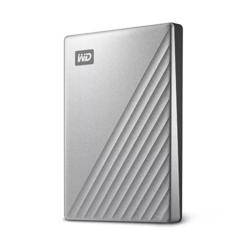 WD My Passport Ultra für Mac WDBKYJ0020BSL - Festplatte - verschlüsselt - 2 TB - extern (tragbar) - USB 3.0 (USB-C-Anschluss) - 256-Bit-AES - Silber