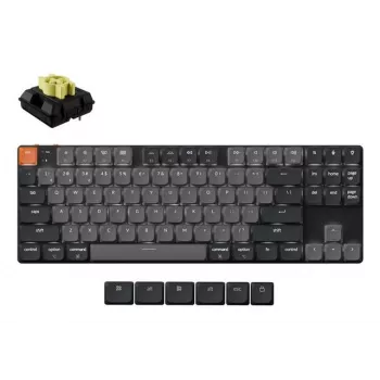 Mechanische Tastatur Keychron K1X-A4 80 % QWERTY Englisch, USB + Bluetooth, 87 Tasten, LED-Hintergrundbeleuchtung, Grau
