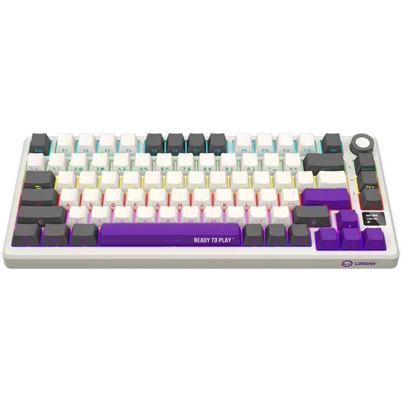 LORGAR KBP7075W, Kabellose 75% Mechanische Gaming-Tastatur Pro, Beige, EN-Layout