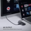 Laptop-Dock AUKEY CB-C71 — 3x USB‑C (USB 3.2 Gen1), HDMI, RJ‑45, MicroSD, USB PD 100 W, 0,15 m Kabel, schwarz