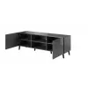 RTV-Schrank ABETO 150x42x52 Graphit/glänzend
