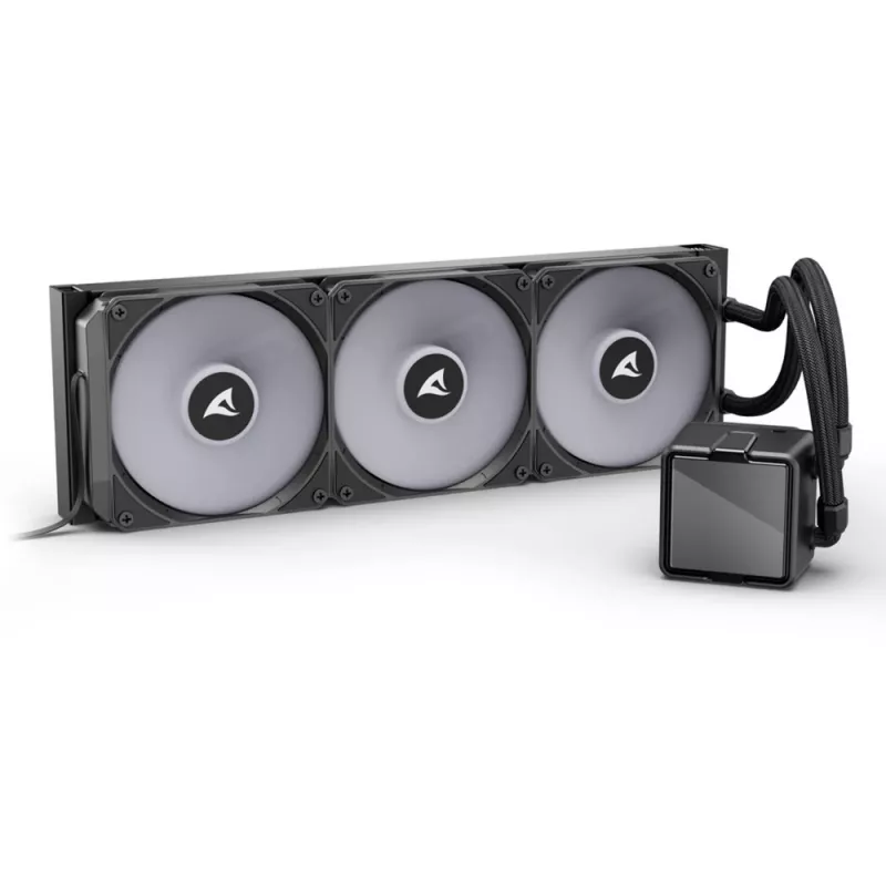 All-in-One Flüssig-CPU-Kühler Sharkoon S100 ARGB – 360-mm-Radiator, Schwarz