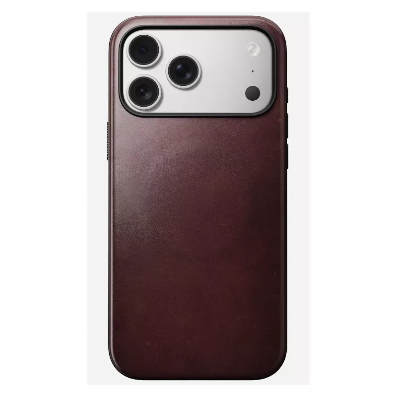 Lederhülle Nomad Modern für iPhone 17 Pro Max (6,9 Zoll) – Burgund, Leder+TPU+PC