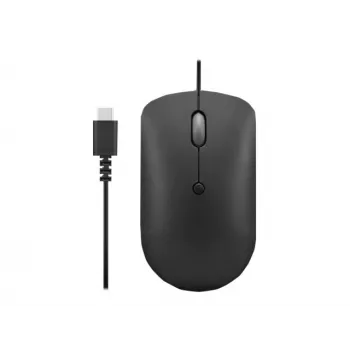 Kabelgebundene optische Maus Lenovo GY51D20875 USB Typ-C, beidhändig, 2400 DPI, 4 Tasten, schwarz