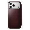 Handyhülle Nomad Modern Leather Folio für iPhone 17 Pro Max — Leder, TPU, PC, Aluminium, Burgund, 16 cm (6,3 Zoll)