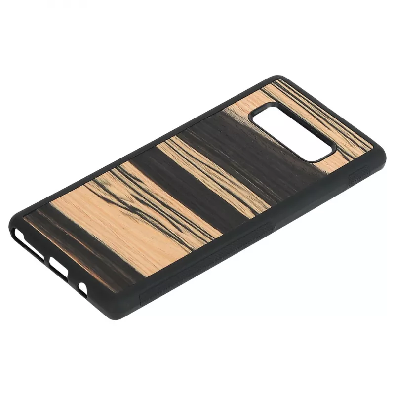 Smartphone-Hülle man and wood für Samsung Galaxy Note 8 — weißes Ebenholz schwarz Finish