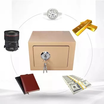 Schlüsselkasten Extralink S-404 home office gold — wandmontierbarer Schlüsseltresor, kompakter Schlüsselkasten