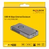 SSD-Gehäuse DELOCK 42025 für 1 x M.2 (PCIe, USB4 Gen4, USB-C) Grau, Aluminium