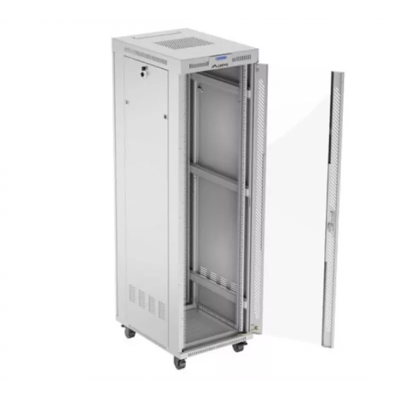 Freistehendes Rack LANBERG FF01-6842-12SL 42U, 600×800 mm, 2121 mm Höhe, 1200 kg Kapazität, IP20, grau