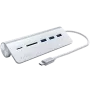 Satechi Type-C Aluminium USB Hub & Card Reader, Silber, ST-TCHCRS