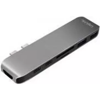 LOGILINK UA0302 LOGILINK- Hub multifunktional USB-C 7-in-1 mit PD, Aluminium, 100W