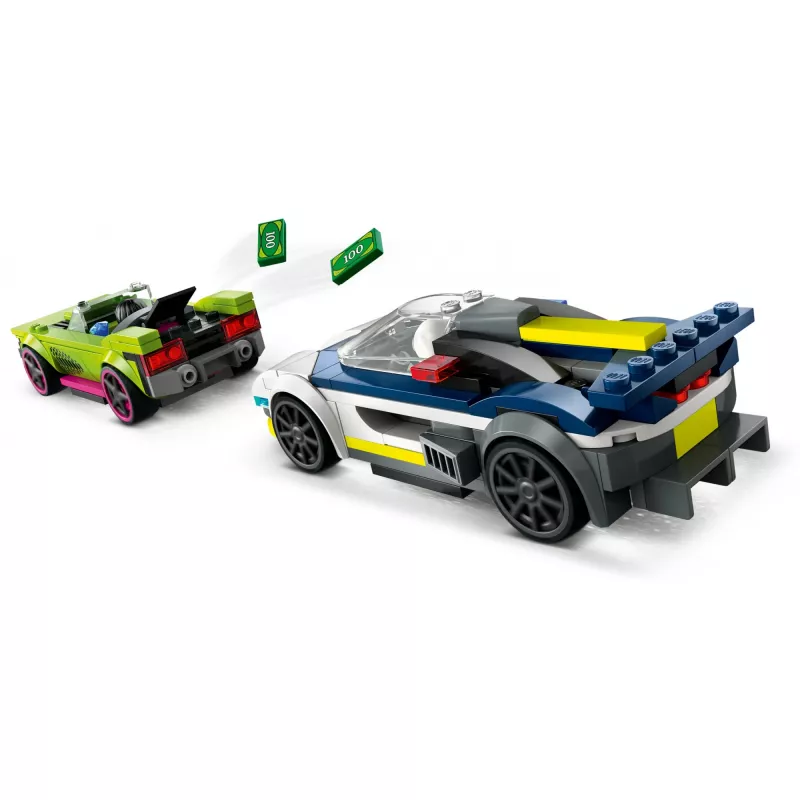 LEGO City Spielset 60415 Polizeiauto und Muscle-Car-Verfolgungsjagd — 213 Teile, 2 Minifiguren, Alter 6+