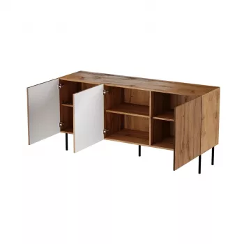 Kommode cama meble JUNGLE 152x40,5x74,5 cm — Eiche Wotan, schwarze Beine, Spanplatte