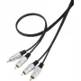 SpeaKa Professional SP-7870144 RCA-Audio-Verbindungskabel [2x RCA-Stecker - 2x RCA-Stecker] 1,00 m Schwarz SuperSoft-Mantel, vergoldete Steckerkontakte (SP-7870144)