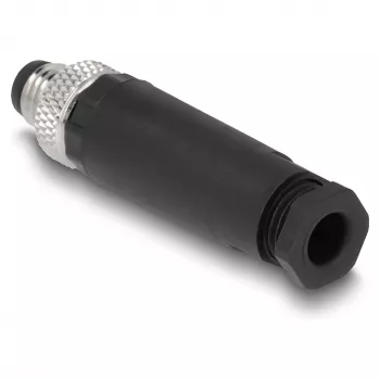 DeLOCK M8 Steckverbinder A-kodiert 4-polig Stift Schraubanschluss Schwarz