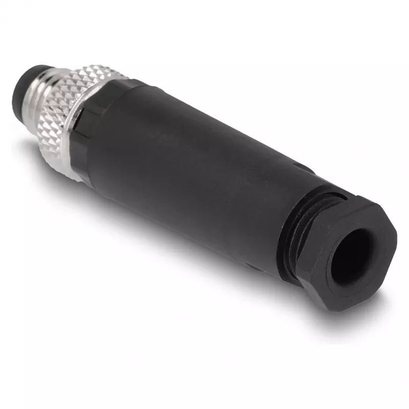 DeLOCK M8 Steckverbinder A-kodiert 4-polig Stift Schraubanschluss Schwarz