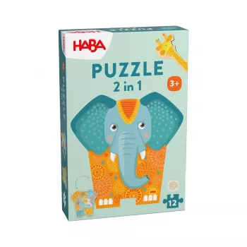 Puzzle 2 in 1 Elefant