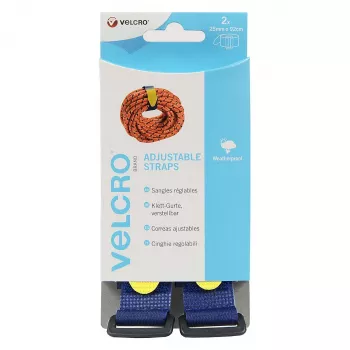 VELCRO Verstellbarer Tragegurt mit Klettverschluss Everyday, Haken & Flausch Gurt 25mm x 92cm x 2 Blau