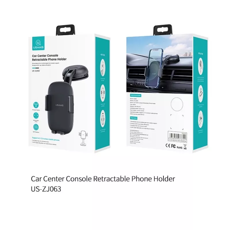 Autohalterung usams ZJ063 für Cockpit oder Windschutzscheibe, verstellbarer Winkel