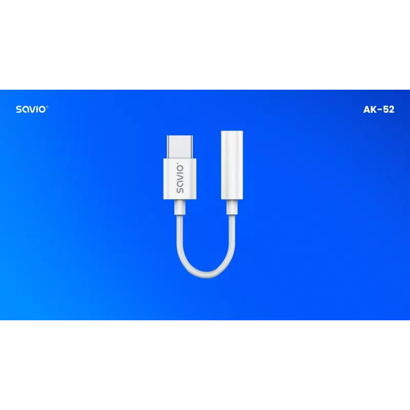 USB Typ 3.1 C (M) – Klinke 3,5mm (F) Audio-Adapter Weiß SAVIO AK-52