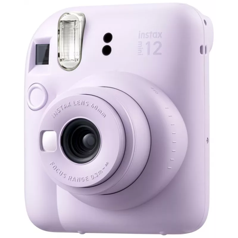 Sofortbildkamera Fujifilm Instax Mini 12 Lila — Bild 86×54 mm, Film 62×46 mm, 60 mm Brennweite