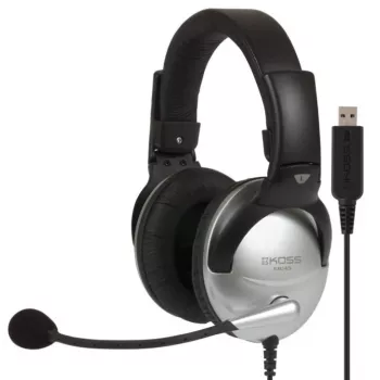 Koss SB45 USB-Headset Kabelgebundenes Kopfband für Büro/Callcenter Schwarz, Silber