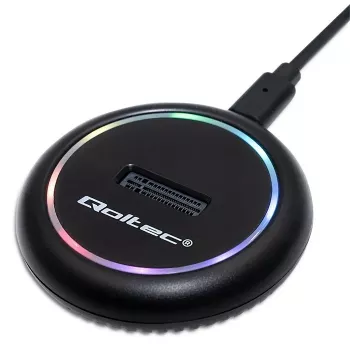 M.2 SSD-Dockingstation QOLTEC 52275 für SATA- und NVMe-Laufwerke, USB-Anschluss