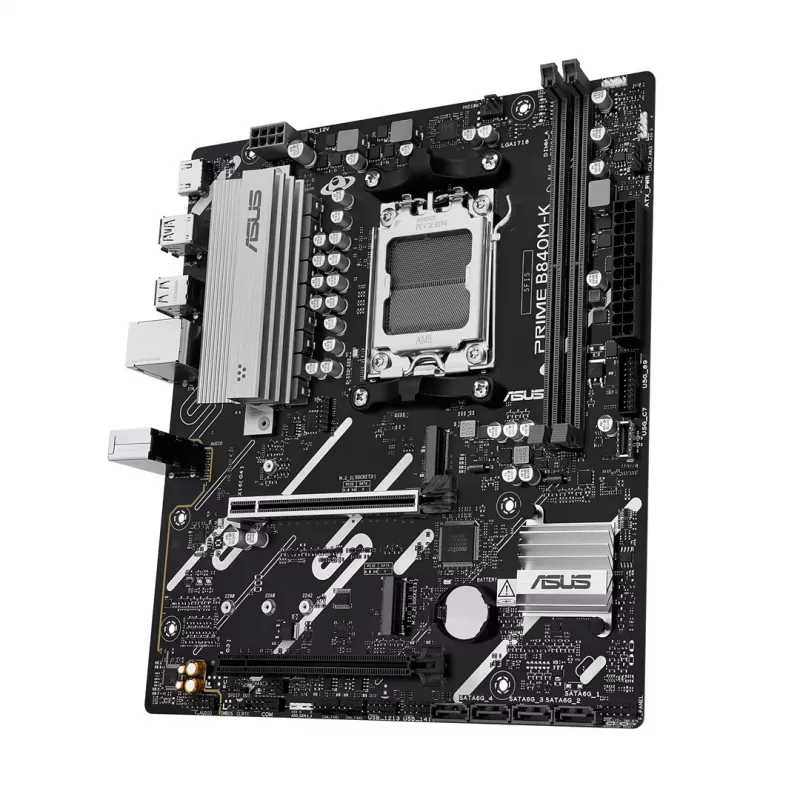 Motherboard ASUS PRIME B840M-K — AMD B840, Sockel AM5, micro ATX, DDR5, 2 DIMM, 128 GB, 2.5 GbE, M.2, SATA III