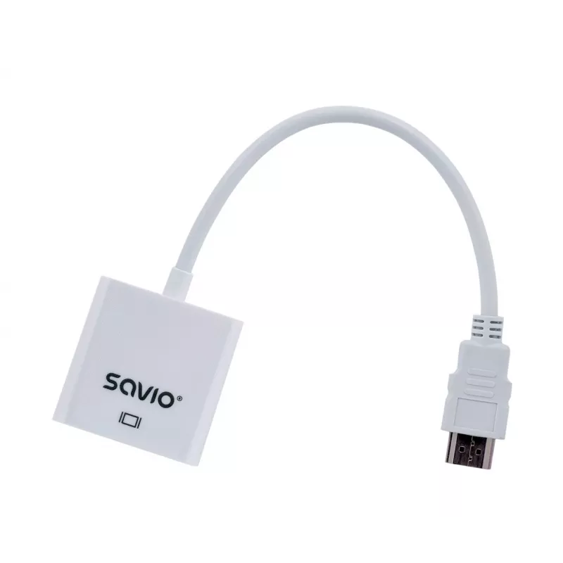 Savio CL-27B Videokabeladapter 0,1 m HDMI Typ A (Standard) VGA (D-Sub) Weiß