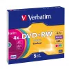 VERBATIM 43297 Verbatim DVD+RW schlank Jewel Case 5 4.7GB 4x Farbe