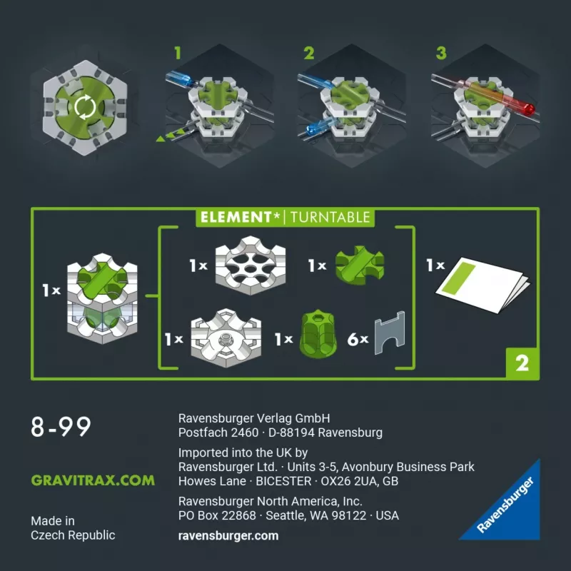 Ravensburger GraviTrax PRO Element Drehteller Murmelbahn-Spielzeug (22433)