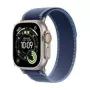 Smartwatch Apple Watch Ultra 3 GPS + Cellular 49 mm Natural Titanium mit Blue Bright Trail Loop