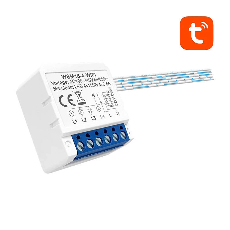Smart-Schaltermodul Avatto WSM16-W4 Tuya Wi‑Fi zur Fernsteuerung von Stromkreisen