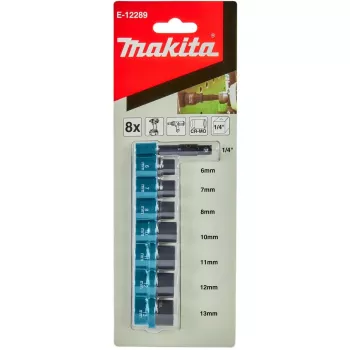 Makita E-12289 Schlagschrauber-Steckschlüssel- und Adapterset, 8-teilig