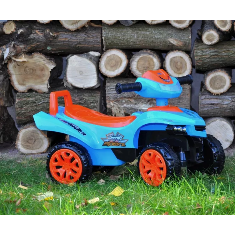 Rutschfahrzeug Milly Mally Ride-on Monster Navy — Kinder-Sitz-Rutschfahrzeug, niedrige Sitzhöhe