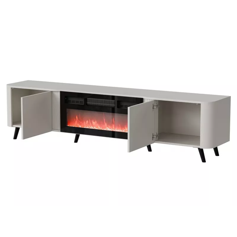 TV-Schrank Cama Meble Volare 200 x 39 x 49 cm cashmere mit elektrischem Kamin