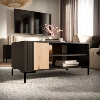 Cama MERCI coffee/lawn table 100 x 55 x 49 cm Schwarz/oak artisan
