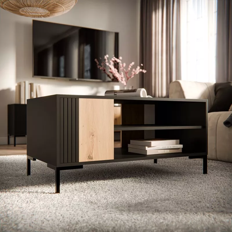 Cama MERCI coffee/lawn table 100 x 55 x 49 cm Schwarz/oak artisan