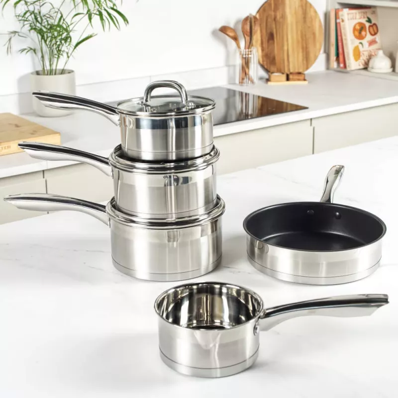 Kochtopfset Salter BW06746EU7 — Edelstahl 5-teiliges Set mit Deckeln