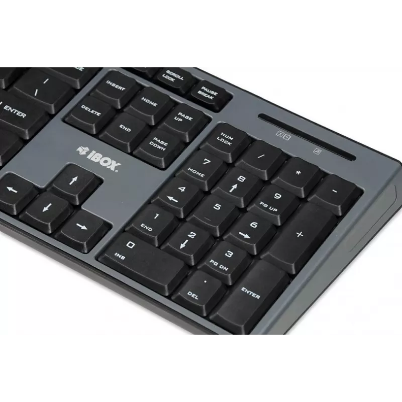 IBOX Desktop Kit Pro kabelloses Tastatur- und Maus-Set, QWERTY Full-Size 104 Tasten, 2,4 GHz, 1200 DPI, schwarz