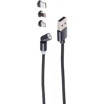 USB-Kabel ShiverPeaks BS14-19002 2m USB A USB C/Micro-USB B Schwarz