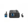 USB-Hub NATEC MANTIS USB 2.0 Type-B — 4x USB 3.2 Gen 1 Type-A Anschlüsse, schwarz, 0,8 m Kabel, Netzteil, Netzschalter