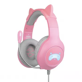 FR-TEC Tanooki Kopfhörer Kabelgebunden Kopfbügel Gaming Grau - Pink (FT2021)