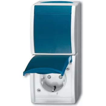 BUSCH JAEGER 2601/6/20 EBW-53 - Typ F - 2P+E - Blau - Weiß - IP44 - 250 V - 16 A
