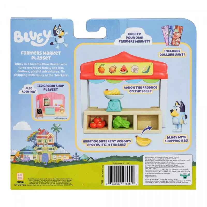 Spielzeugfiguren-Set TMTOYS Mini Bluey Lebensmittelladen BLU17555 – Mini-Figurenset für Spielspaß