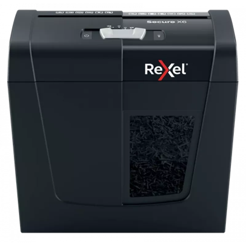 Rexel Secure X6 Aktenvernichter mit Partikelschnitt P4, Partikelschnitt, 4 x 40 mm, 10 l, 100 Blatt, 68 dB, 6 Blatt