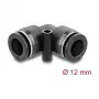 Pneumatikanschluss DELOCK 12 mm 90° gewinkelt mit Montageloch, Innengewinde, Metall/Kunststoff, Länge 39,5 mm